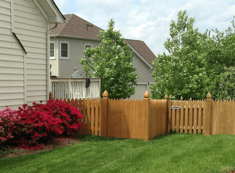 Wooden Fence in residential backyard
