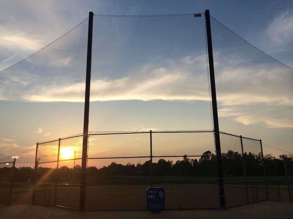 Sunset at baseball field